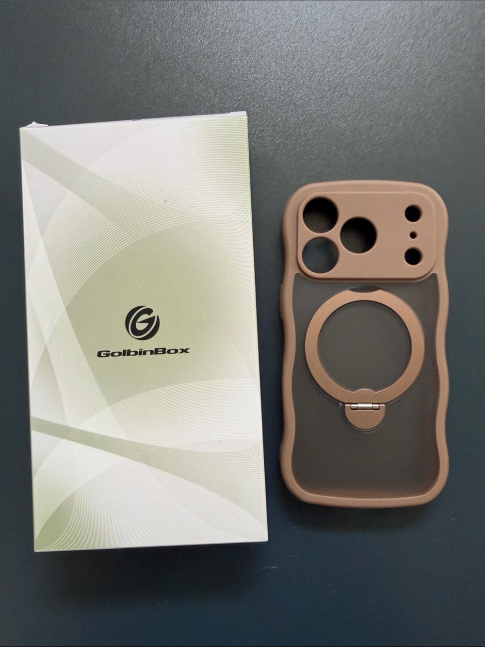 NWT Brown Silicone Phone Case with Ring Stand